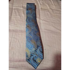 Hisdern blue paisley print tie